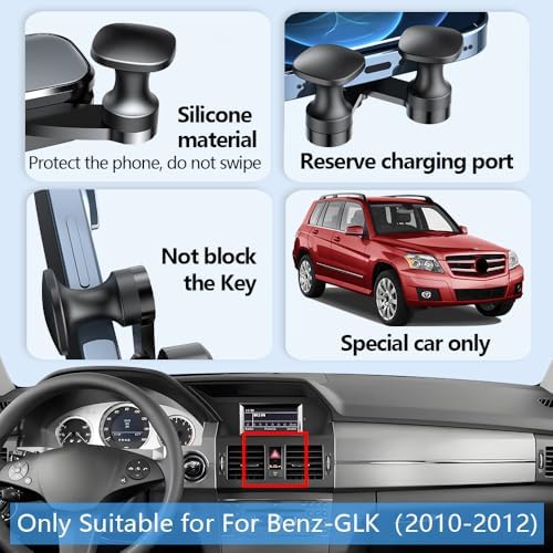 Mercedes Benz GLK Class Car Phone Holder Mount (2013-2015) – Premium Smartphone Bracket for Enhanced Driving Safety and Convenience | 360-Degree Rotatable Design, Easy No-Tool Installation, Durable Materials | Perfect Auto Interior Accessory for Navigation and Calls