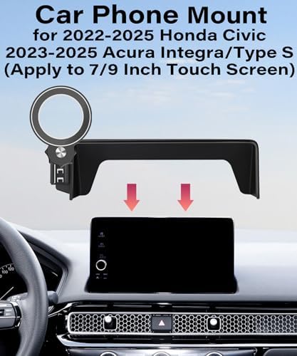 Revolutionize Your Honda Civic Driving Experience with the Premium Magnetic Phone Holder – 360-Degree Rotating Mount for 5/7-Inch Screens | Hands-Free Convenience & Enhanced Safety | Perfect Smartphone Cradle for 2016-2021 Models