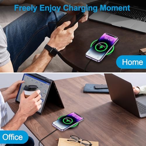 Samsung S25 Ultra 15 W Fast Wireless Charging Pad – Versatile Qi Charger for i Phone 16/15/14, Galaxy S24/S23/S22/S21, Google Pixel 9/8 Pro with Built-in Adapter – Sleek Design and Anti-Slip Surface for Enhanced Stability and Style