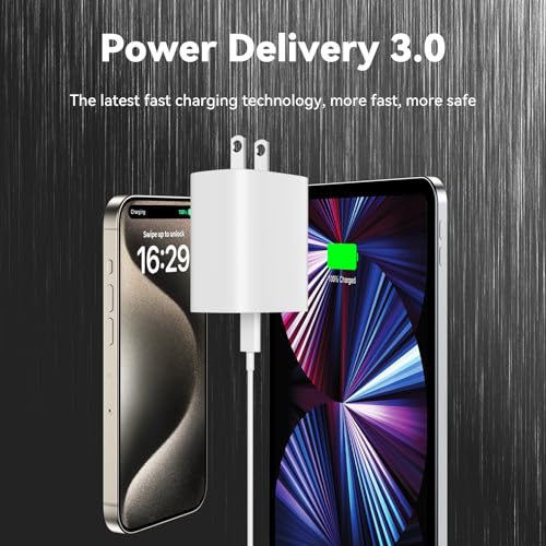 Ultimate i Phone 16 Pro Max Fast Charger with 8 FT USB-C Cable – High-Speed Wall Adapter in Stylish Purple – Compatible with i Phone 15 Series and i Pad Pro – Perfect for Quick Charging on the Go – Enhance Your Charging Experience with Extended Reach and Reliability