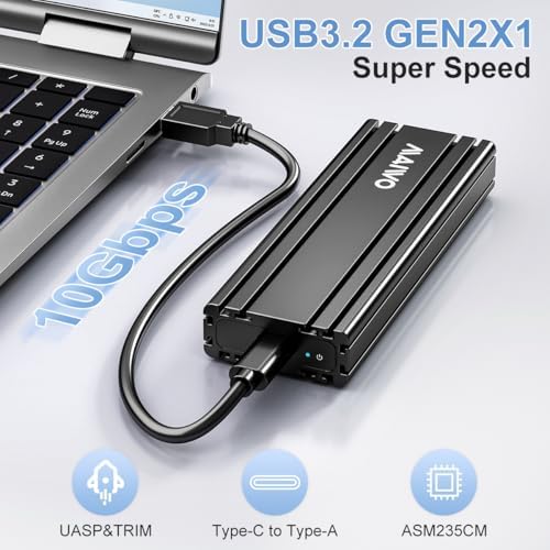 Transform Your M.2 SSD into a High-Speed External Drive with the MAIWO USB 3.2 Gen1 Type-C Aluminum Enclosure – Ultimate Compatibility for B Key & B+M Key SSDs, Effortless Plug-and-Play Setup, and Superior Heat Dissipation for Optimal Performance