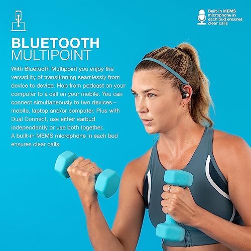 JLab JBuds Air Sport True Wireless Bluetooth Earbuds – IP66 Sweat-Resistant with 30-Hour Playtime, Class 1 Bluetooth 5.0, and Customizable EQ Sound Modes for Ultimate Workout Performance and Daily Listening