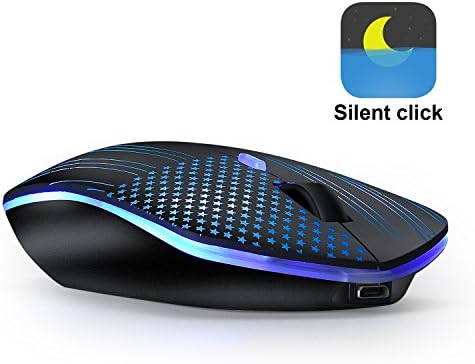 Illuminated Rechargeable Wireless Mouse with Advanced Optical Tracking – Stylish Backlit Design, Adjustable DPI, and Nano USB Receiver for Seamless PC and Mac Compatibility – Elevate Your Productivity in Low-Light Environments