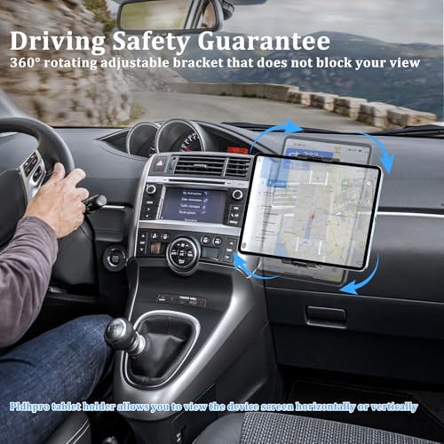 PLDHPRO Heavy Duty Adjustable Tablet Holder Mount for Vehicles and Workstations – Universal Drill Base Compatible with i Pad, i Phone, Surface, Kindle, Samsung Galaxy Tab (5.1-15.6 inch) – Maximum Stability for Safe Navigation and Easy Access in Trucks, Desks, and Kitchens