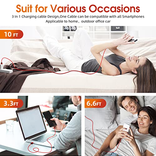 Revolutionary 3-in-1 Magnetic Phone Charger Set – 5-Pack Rotating Nylon Braided Cables with LED Indicators, Perfect for Micro-USB, USB C, and i-Devices – Ultimate Durability and Versatile Charging Solution in Sleek Black