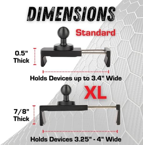 Bulletpoint XL Dash Mount for Oversized Smartphones – Secure Cradle for i Phone & Android – 4-Inch Expandable Holder with 20 mm Attachment Ball – Ultimate Hands-Free Driving Experience
