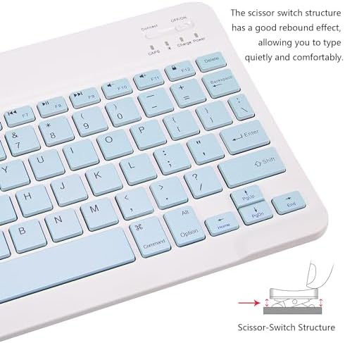 Portable Ultra-Slim Bluetooth Keyboard – Rechargeable Mini Wireless Typing Solution for i Pad, i Phone, Android Tablets and Smartphones – Enhanced Compatibility & Quick Response Keys – Perfect for On-the-Go Productivity