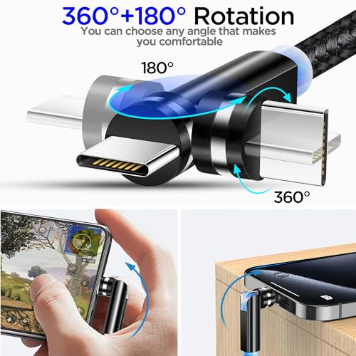 AICase 3-in-1 Magnetic Charging Cable – Retractable Fast Charging Solution for Type-C, Micro USB & i Phone Devices – Tangle-Free and Durable Design for Effortless Organization & Seamless Connectivity