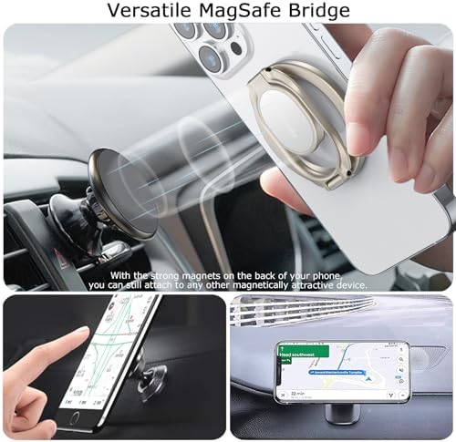 Ultimate Magnetic Phone Ring Holder – Stylish Purple Design for Enhanced Stability & Hands-Free Viewing – Double Adjustable Grip & Stand Compatible with Mag Safe for i Phone & Android – Lightweight, Anti-Fall Accessory for Effortless Handling & Customizable Angles