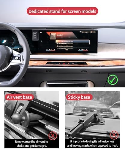 Wireless Charging car Phone Holder for 2023 2024 2025 BMW 7 Series/i7 Accessories 14.9-inch Screen Fixed Clip,360° Rotation car Phone Mount Compatible with MagSafe – Enhanced Compatibility and Speed