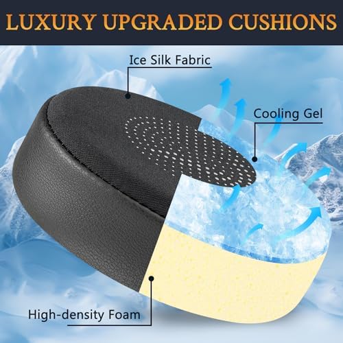 Revolutionary SOULWIT Cooling Gel Earpads for Jabra Evolve2 65 & 40 – Experience Ultimate Comfort with Breathable Ice Silk Fabric – Superior Replacement Ear Cushions for On-Ear Wireless Headsets – Perfect for Long Hours of Use in Sleek Black – Elevate Your Listening Experience with Enhanced Performance and Style