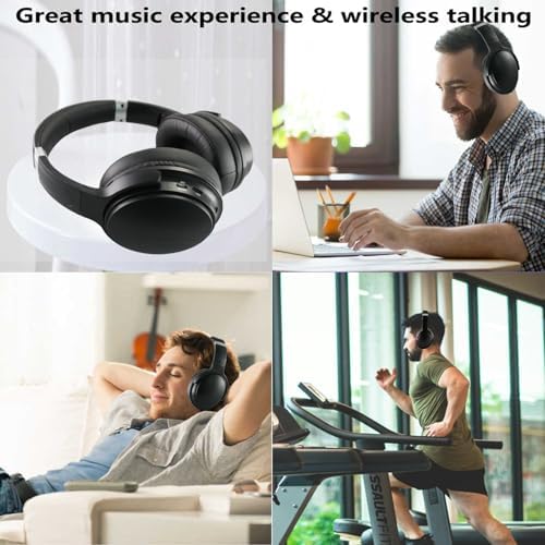 EXMAX H5 Wireless Over-Ear Headphones – Immerse Yourself in Hi-Fi Stereo Sound with Advanced Active Noise Cancellation, 25 Hours of Uninterrupted Playtime, and Convenient Foldable Design for Effortless Travel – Ideal for Online Learning, Gaming, and Music Lovers with Integrated Microphone for Clear Communication