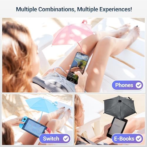 Magnetic Cell Phone Umbrella for Sun,Universal Cute Phone Sunshade Shield Cover with 360°Adjustable & Rotatable Phone Ring,Outdoor Anti-reflective Phone Sun Visor for Magsafe Cell Phone/Android/Kindle – Enhanced Compatibility and Speed