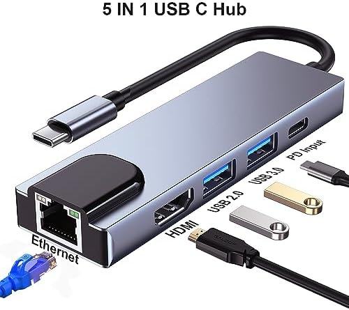 Transform Your Device Connectivity with the QCEs 5-in-1 USB C Hub Multiport Adapter – Unleash 4 K Video, Lightning-Fast Ethernet, and PD Charging for Mac Book Pro/Air, i Pad Pro, and i Phone 16/15, Optimized for Seamless Productivity and Entertainment