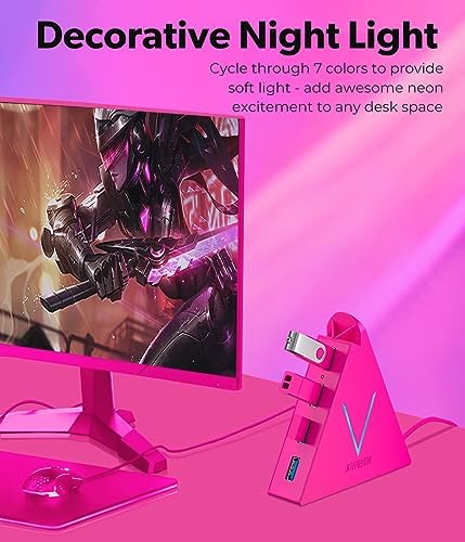 Elevate Your Connectivity with the Stylish Pink USB C Hub – 4 USB 3.0 Ports and 2 FT Extension Cables for Seamless Integration with i Pad Pro, Mac Book Pro, Surface & More – Ultimate Performance Meets Chic Design!