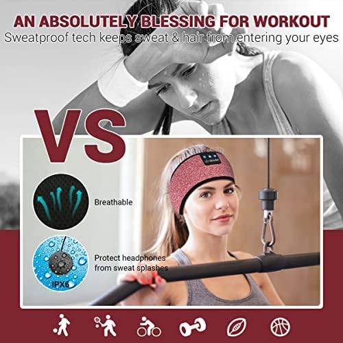Revolutionary Wireless Sleep Headband with HD Sound: Ultimate Comfort Bluetooth Earphones for Relaxation, Fitness, and Travel – Sweat-Resistant Eye Mask for Active Lifestyles and All-Night Use