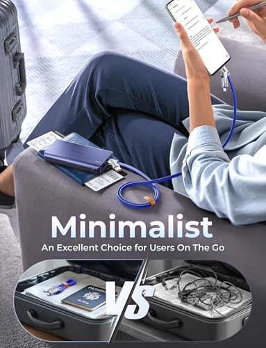 SHEZI 4-in-1 USB C Charging Cable | 240 W Fast Charging Solution for i Phone 16/15 & More | 5 FT Durable Flat Silicone Cord with Lightning, USB-C, USB-A Connectors | Versatile Multi-Device Charger for Home, Office & Travel | Enhanced Compatibility & Speed