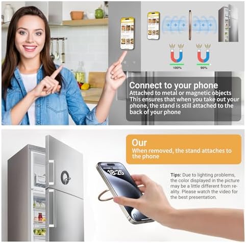 OPSO Mag Safe-Compatible Magnetic Phone Ring Holder – 360° Rotating Grip with Adjustable Kickstand for i Phone 16/15/14/13/12/Pro/Max & Universal Smartphones – Ergonomic Design for Enhanced Stability, Style, and Hands-Free Convenience