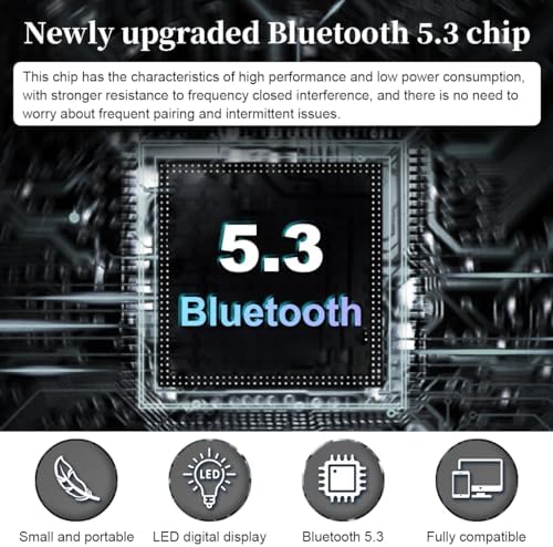 Ultra-Compact Bluetooth 5.3 Earbuds with IPX5 Waterproof Design – Lightweight In-Ear Headphones Featuring Built-in Microphone for Crystal-Clear Calls, Immersive Premium Sound, and Extended Connectivity Range – Includes Portable Charging Case for Ultimate Convenience in Black