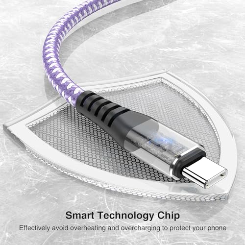 High-Speed Braided USB A to Type C Charger Cable Set – 5 Pack of 6 ft Fast Charging Cables for Samsung Galaxy S Series, Note Series, and Moto G Series – Durable Dark Gray Design for Maximum Flexibility and Compatibility