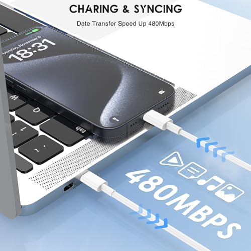 Cabepow 40 W Dual USB-C Car Charger for i Phone 15 Series & i Pad Pro – Rapid Dual-Port Fast Charging Adapter with 2 x 6 FT USB-C Cables for Enhanced Device Compatibility & On-the-Go Power Solutions