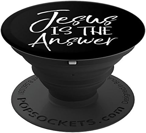 Faith-Inspired Jesus is the Answer Pop Socket Grip – Functional Christian Mobile Accessory for Enhanced Grip and Daily Motivation – Durable, Customizable Design for Phones & Tablets – Share Positivity Through Inspirational Messaging