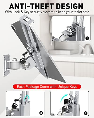 Transform Your Business Environment with Above TEK 360° Rotating Anti-Theft Tablet Wall Mount – Secure Holder for 7″-11″ i Pads & Galaxy Tabs – Sleek Black Finish for Enhanced Customer Engagement & Safety Solutions