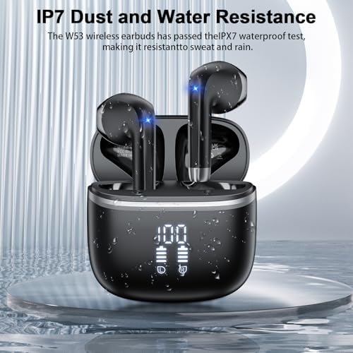 HOIFA Advanced Bluetooth 5.4 Wireless Earbuds – Immersive Hi-Fi Stereo Sound, 48-Hour Playtime, IP7 Waterproof for Active Lifestyles, Enhanced ENC Noise Cancelling Mic, LED Battery Indicator, Ergonomic Comfort for Professionals and Music Enthusiasts