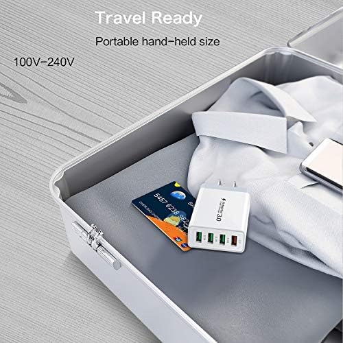 Boxeroo 4-Port USB C Wall Charger Fast Charge 3.0 – Dual Pack, High-Speed Multi-Device Adapter for i Phone 11 Pro Max, Galaxy S10+ & More – Superior Compatibility, Compact Design, Rapid Power Delivery for Home and Travel