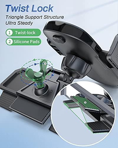 OQTIQ Car CD Phone Holder – Effortless One-Touch Release, 360° Adjustable Viewing, Universal Compatibility for i Phone & Android – Versatile CD Slot & Air Vent Mount Included for Safer Hands-Free Driving Experience