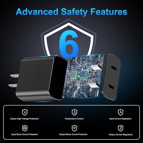 45 W Super Fast USB-C Charger for Samsung Galaxy | Dual Port Fast Charging Block with 10 FT Cable | Ultimate Compatibility for Galaxy S25/S24/S23/S22 Series | Efficient, Reliable, and Travel-Friendly Charging Solution