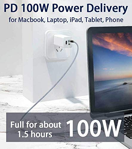 15 FT USB C to USB C Charging Cable – 100 W Fast Power Delivery for i Phone 15 Pro Max, Mac Book Air, i Pad Pro, Samsung Galaxy, One Plus, Google Pixel, PS5 & Xbox – Ultimate Durability and Enhanced Compatibility for Rapid Charging and Data Transfer