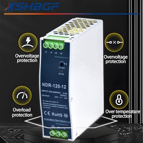 High-Efficiency 120 W Dual Output 12 VDC Power Supply Converter – Versatile 100-240 VAC Input Ideal for LED Lighting & Electronics – Reliable 10 A Switching Adapter for Enhanced Performance and Compatibility