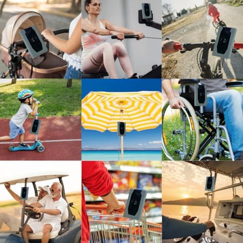 Versatile Strap-On Phone Mount for Outdoor Adventures | Universal Holder for Boats, Golf Carts, Strollers & More | Made in USA (Black) – Ultimate Durability and Convenience