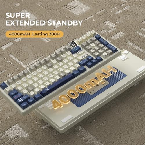 XXV K98 Wireless Gaming Keyboard – Retro Cherry Profile Custom Keycaps, RGB Backlit with Gasket-Structure Design, Hot-Swap Mechanical Comfort for Ultimate Win/Mac Compatibility & Enhanced Gaming Performance