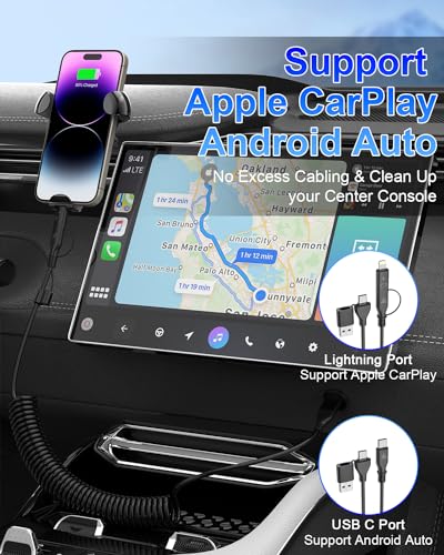 Versatile 4-in-1 Coiled USB C and Lightning Cable for i Phone 15 and 16 – 3 FT Fast Charging Car Charger Cord with 60 W Power Output, Stylish Pink Design, Compatible with Car Play and Android Auto for Ultimate Convenience and Enhanced Connectivity