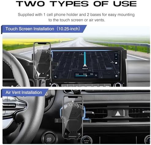 Hyundai Kona 2018-2023 Custom-Fit Car Phone Holder – Adjustable Hands-Free Mount for 10.25-Inch Screens, Ultra-Stable Smartphone Stand for All Models, Optimal Navigation Companion and Easy Installation
