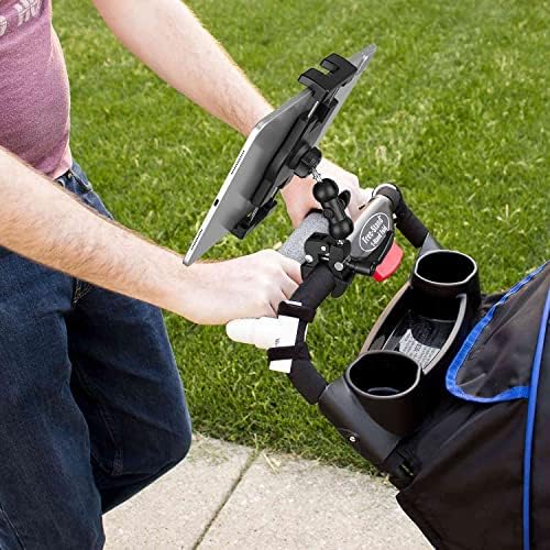 Versatile 360° Adjustable Tablet Holder for Treadmills, Spin Bikes, Strollers, and More – Compatible with 7-12.9″ i Pads, Nexus, Fire HD, e-Books, LG G, and Switch – Enhance Your Workout and Leisure Experience with Secure, Stable Mounting Solutions