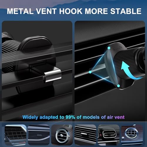 Rapid Charge 15 W Wireless Car Charger Mount – Auto-Clamping Smartphone Holder for i Phone 16/15/14/13/12 & Samsung S24/S23/S22/S21 – Qi-Certified with Adjustable Vent Compatibility – Effortless One-Hand Operation in Sleek Black Design – Ultimate Convenience for Modern Drivers