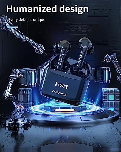 Experience Ultimate Audio Freedom with Quickpods M50 Pro True Wireless Earbuds – Bluetooth 5.3 with ANC & ENC, 36-Hour Playtime, IPX5 Waterproof Design, Ergonomic Comfort for i Phone & Android Users – Stylish Black with LED Power Display Charging Case