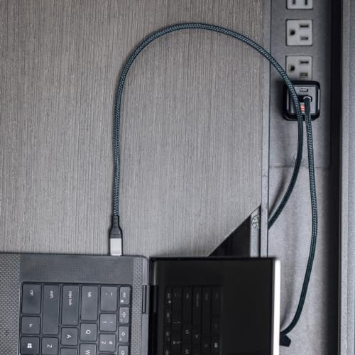 Rokform Power Trip 100 W USB-C Charging Cable – High-Speed 1 m Braided Charger for i Phone 15 & Galaxy S23 – Ultimate Durability with 5000 Bend Test Certification – Sleek Black & Grey Design for Reliable On-the-Go Charging of Laptops, Smartphones, and Tablets