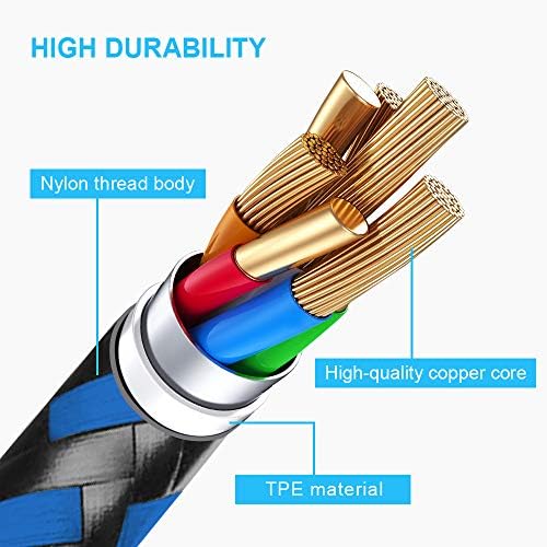 Premium 5-Pack i Phone Charger Set: MFi Certified Nylon Braided Fast Charging Cables (3 FT, 6 FT, 10 FT) for i Phone 14/13/12/11/X/Max/8/7/6/5/SE/i Pad – Unmatched Durability & Versatile Lengths for Every Lifestyle