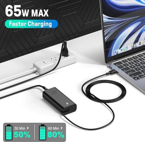 65 W USB-C Charger for Dell Latitude & Inspiron Laptops – Fast Charging Compatibility for 5540, 5530, 7420, 7620 & More – Universal Type-C Adapter for Enhanced Power Efficiency and Versatile Use – Ideal for Dell XPS and Chromebook Series – Reliable Performance with 100-240 V Input and Multiple Output Settings – Upgrade Your Charging Experience with High-Speed Power Delivery!