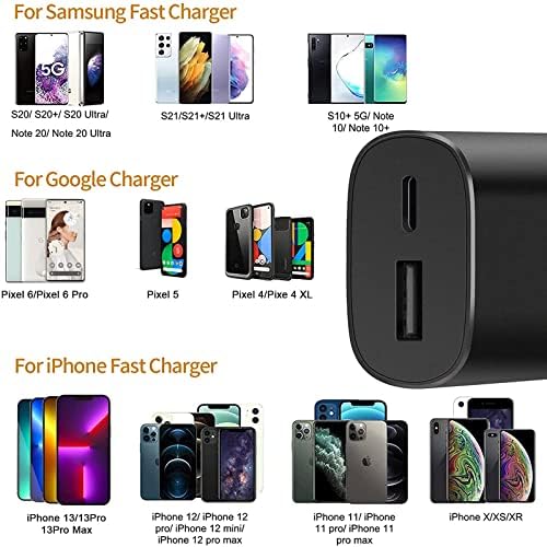 Dual Port 25 W Super Fast Type-C Wall Charger for Samsung Galaxy & i Phone – Rapid Power Delivery with Enhanced Safety Features, Compact Design for On-the-Go Charging, Compatible with S22/S21/Note20/i Phone 13/13 Pro Max