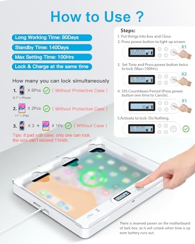 Timer Lock Box for iPad iPhone,Portable Phone Lock Box for Tablets,Folded Phone,Controller,TV remotes, Phone Locker to Help Kids Reduce Screen Time Focus to Achieve Goals(Green) – Enhanced Compatibility and Speed