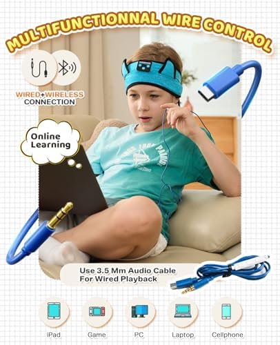 Ultimate Kids Bluetooth Headphones for Safe and Stylish Listening – Versatile Wired Playback Option with Volume Limiting Technology – Durable and Lightweight Design for Travel, School, and Home Use – Adjustable Headband for Customized Comfort – Compatible with Kindle, Tablets, and Cell Phones – Perfect for Boys and Girls