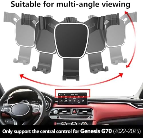 Elevate Your Driving Experience with the Custom-Fit Dashboard Phone Holder for Genesis G70 (2022-2025) – Effortless Installation, Secure Navigation, and Hands-Free Accessory – Stylishly Designed Mobile Device Mount with 360-Degree Adjustable Viewing Angles for Ultimate Convenience and Safety