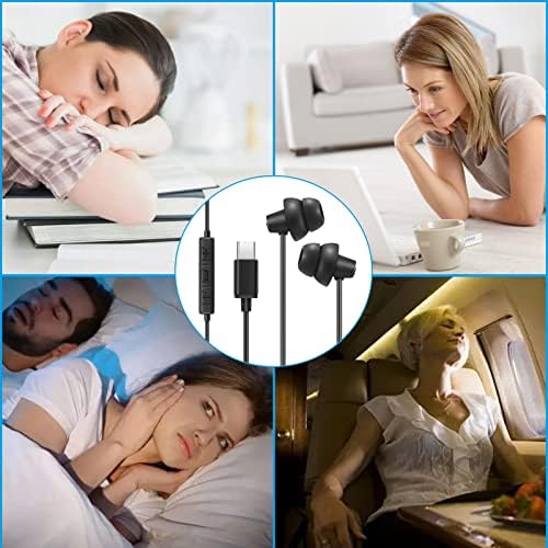 MAXROCK High-Fidelity USB C Earbuds for Samsung Galaxy S22 – Noise-Isolating In-Ear Headphones with Microphone – Premium Sound Quality for Music and Calls – Compatible with Galaxy S21 FE, A53, Flip 4, Note 20, One Plus 9, Pixel 6, and Mac Book Pro – Ultimate Comfort for All-Day Listening