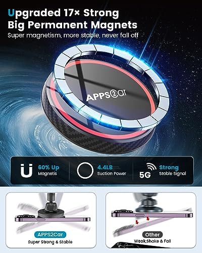 Upgrade Your Drive with APPS2 Mag Safe Car Mount – 13-Inch Long Arm Magnetic Phone Holder for i Phone 16 Pro Max, 15, 14, 13, 12 Mini – Enhanced Windshield Suction & Easy One-Handed Use for Ultimate Convenience and Safety