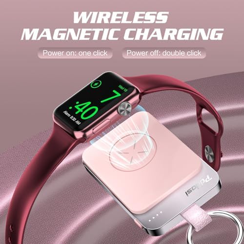 Compact Magnetic Apple Watch Charger Power Bank – 1500 m Ah Keychain Fast Charging Solution for All Models (Series 2-10, SE, Ultra) – Ultimate Portability and Enhanced Compatibility for On-the-Go Lifestyle